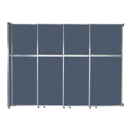 Versare Operable Wall Sliding Room Divider 12'8" x 10'3/4" Ocean Fabric 1072415-1